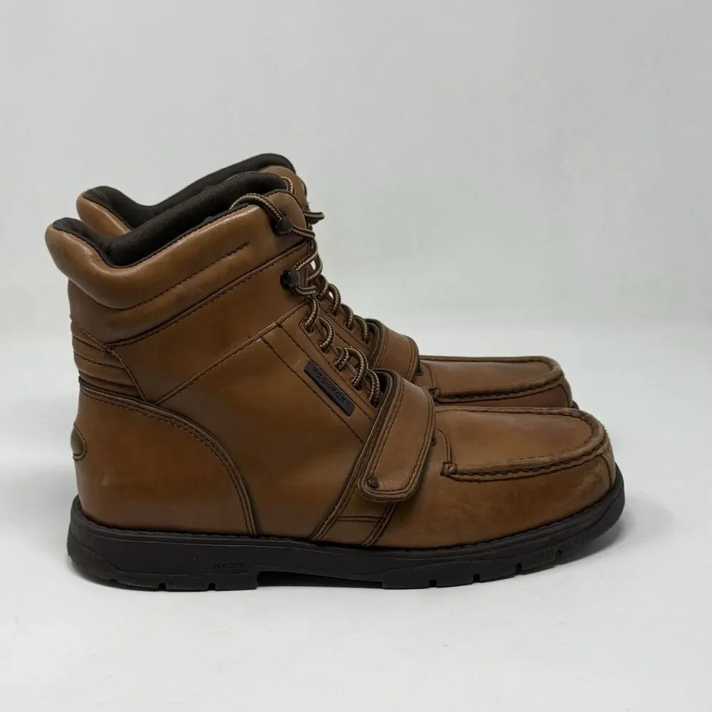 Rockport XCS Chukka Boots Mens 11 M Brown Leather Cross Strap High Ankle Lace Up